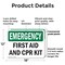 Signmission First Aid And CPR Kit, 18 in W x Rectangle, Plastic OS-2PACK-EM-P-1218-L-10366 - alternate 4